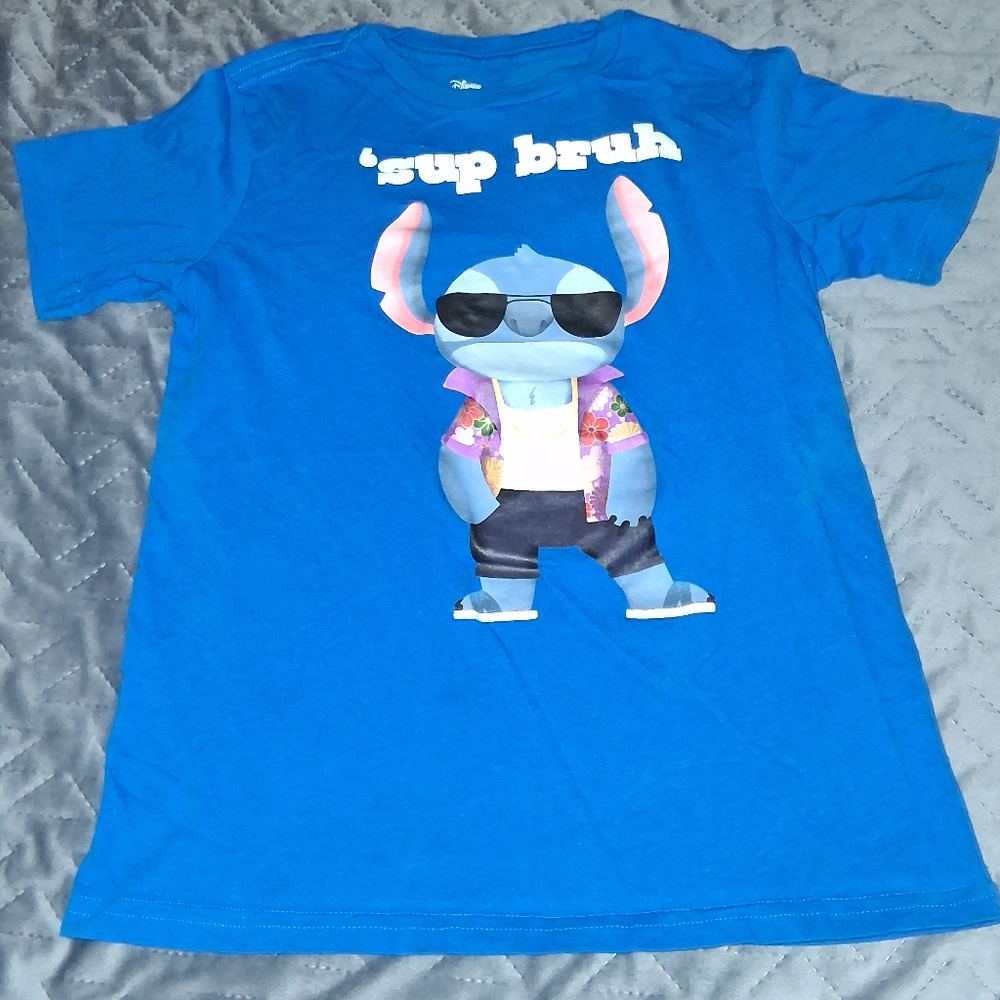 Disney Blue Kids T-Shirt with Stitch Graphic